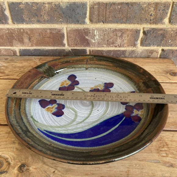 VTG 1981 Richard Meyer for Sunstone La Jolla Floral Platter 14 3/8” - Picture 5 of 12